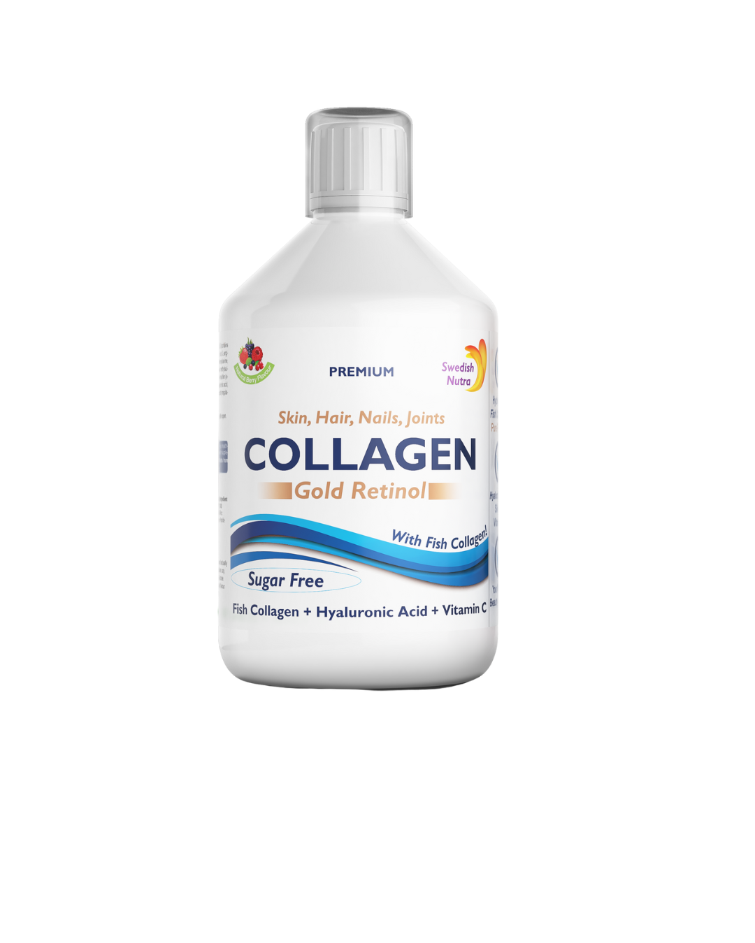 Swedish Nutra Collagen Gold Retinol 500ml (bez cukru) 12 500mg