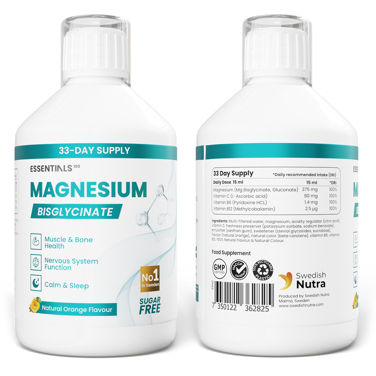 MAGNESIUM BISGLYCINATE VEGÁNSKY Bez cukru 500 ml