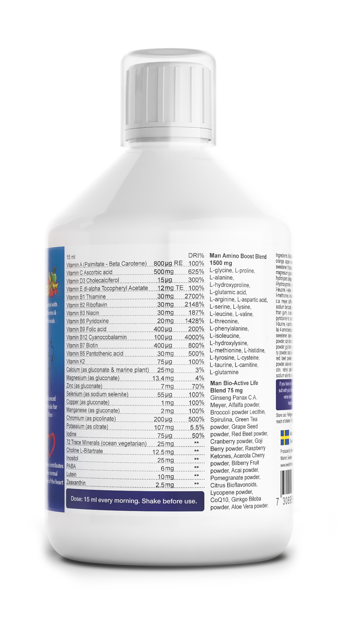 Swedish Nutra Multivitamín Multivitamín pre mužov 500ml