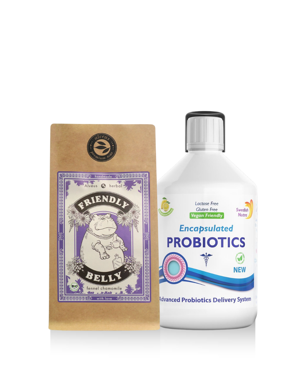 Stomach Health Duo – Probiotiká + Bylinkový Čaj Pre Zdravé Trávenie